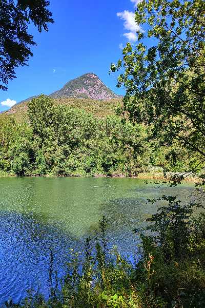 Lake with mountain and vegetation